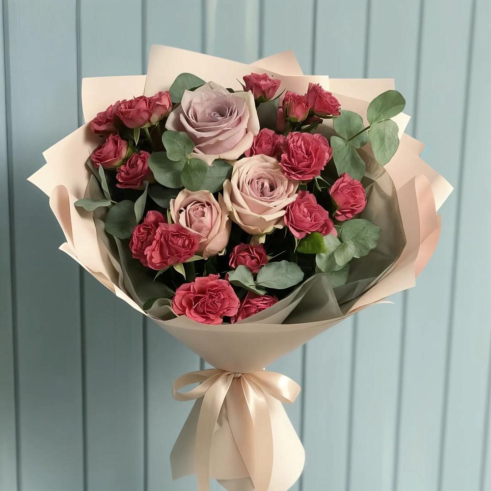 Букет цветов из: Гвоздики и Розы в Кизляре Республики Северная Осетия-Алания