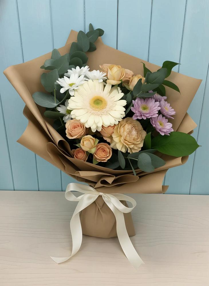 Букет цветов из: Герберы и Хризантемы в Кизляре Республики Северная Осетия-Алания