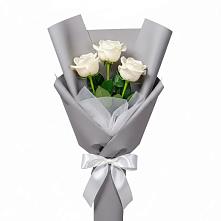 Букет 3 белые розы #REPLACE_PRED# Кизляре Республики Северная Осетия-Алания