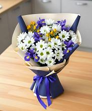 Букет цветов из:  Розы, Ирисы и Хризантемы #REPLACE_PRED# Кизляре Республики Северная Осетия-Алания