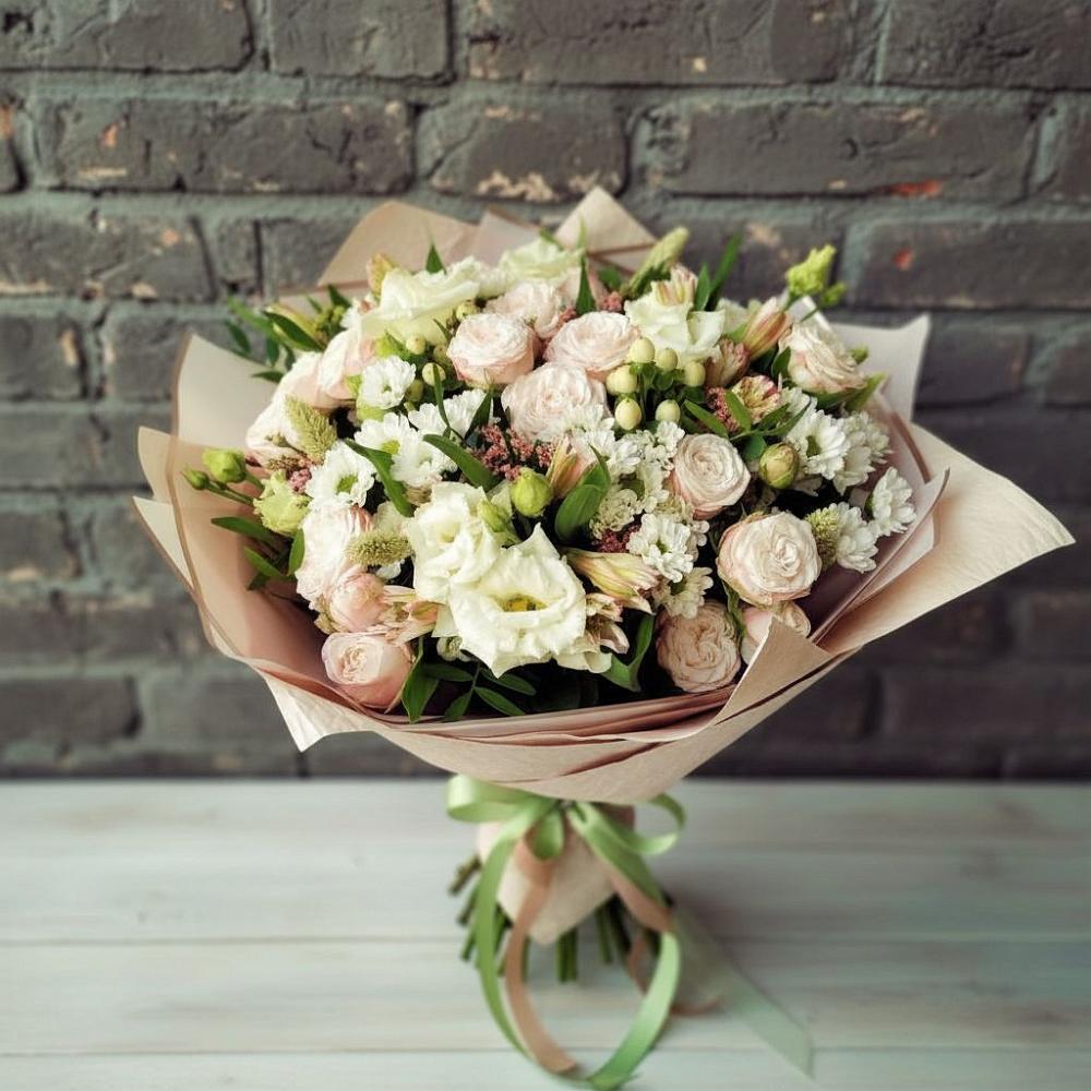 Букет цветов из: Альстромерии, Розы и Хризантемы в Кизляре Республики Северная Осетия-Алания