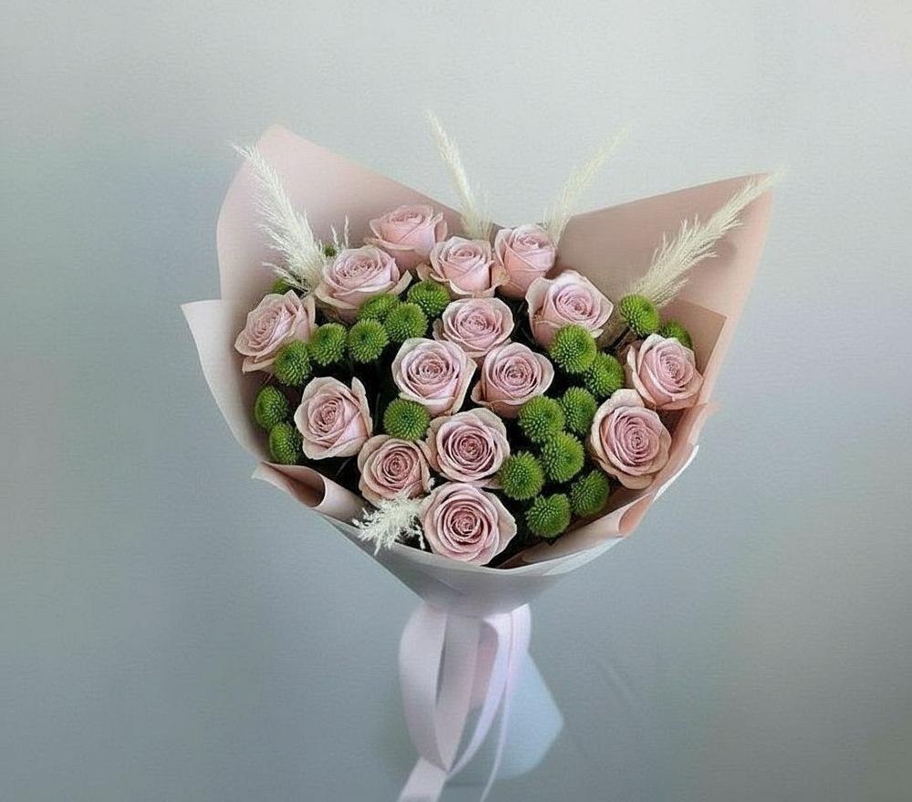 Букет цветов из: Розы и Хризантемы в Кизляре Республики Северная Осетия-Алания