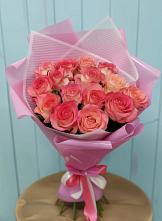 Букет 15 Розовых роз Равель в Кизляре Республики Северная Осетия-Алания